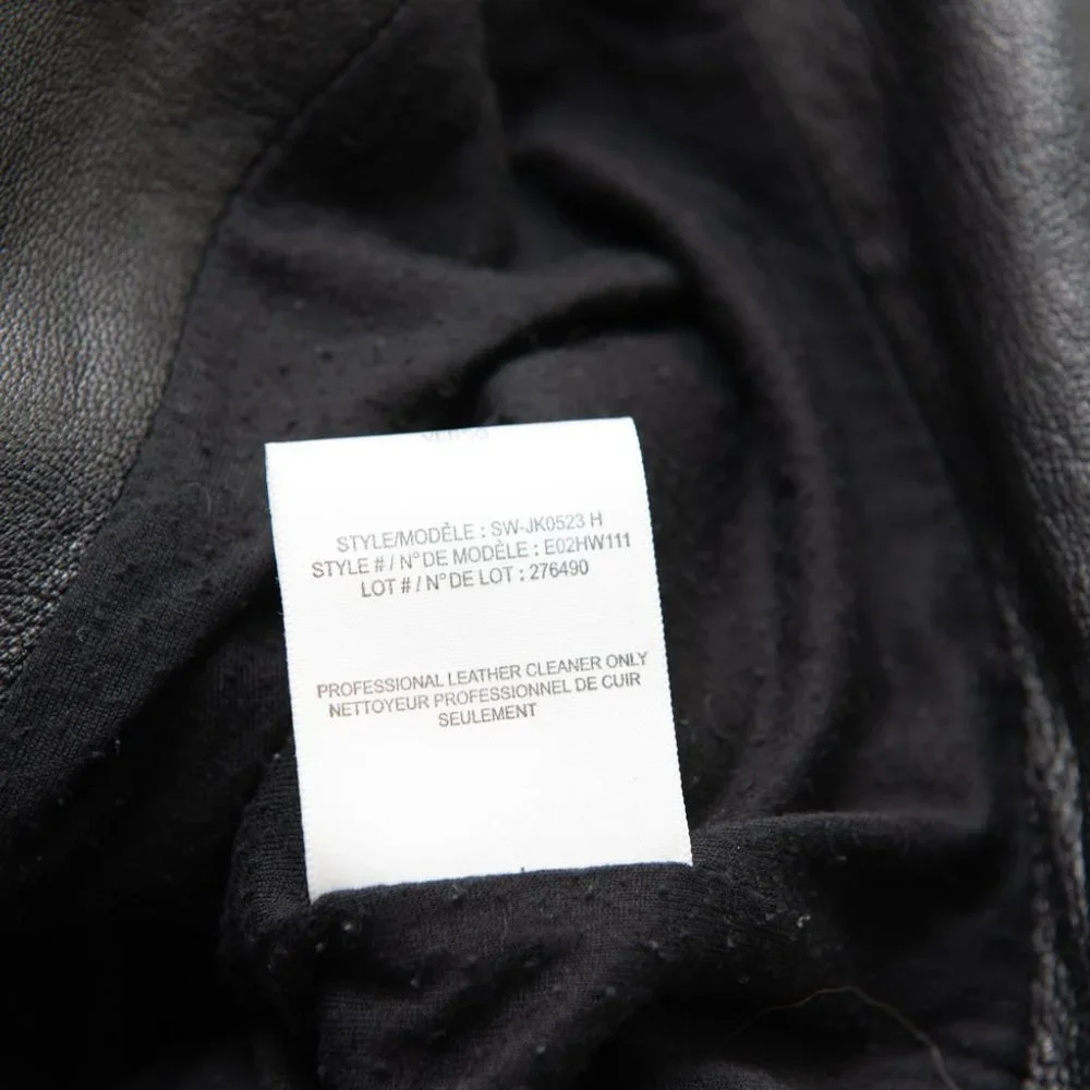 Helmut Lang Lamb Leather Jacket Sweatshirt Combo Coat Mix Media Black Size Small